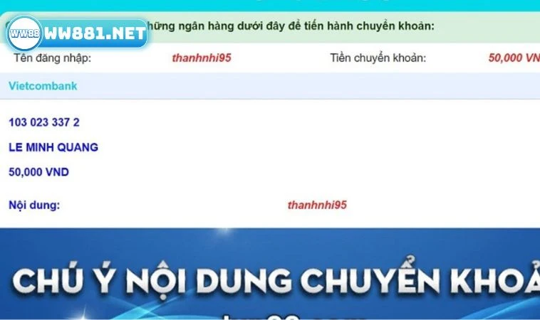 Cách Nạp Tiền Ww88 Bằng Internet Banking Siêu Nhanh 1 Quy trình nạp tiền ww88 bằng internet banking